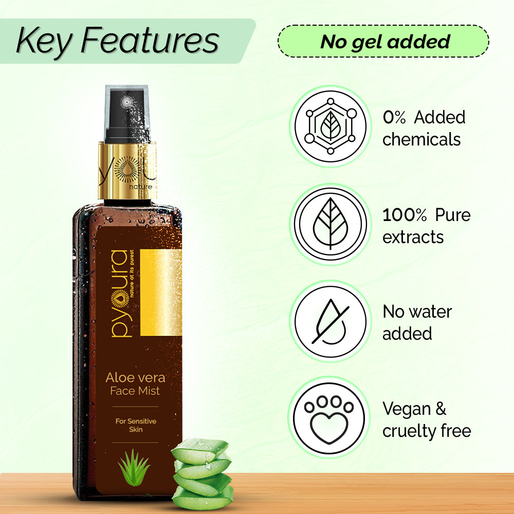 Aloe vera Face Mist Toner, Soothes skin irritation and hydrates dry skin, Alcohol Free, 100% natural