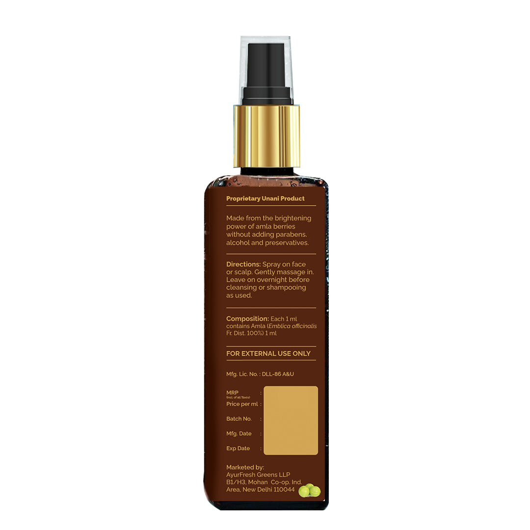 Skin Brightening Amla Face Mist <h4> For Anti-aging<h4> <h6> Alcohol Free, 100% natural, easy-to-use mist Amla toner<h6>