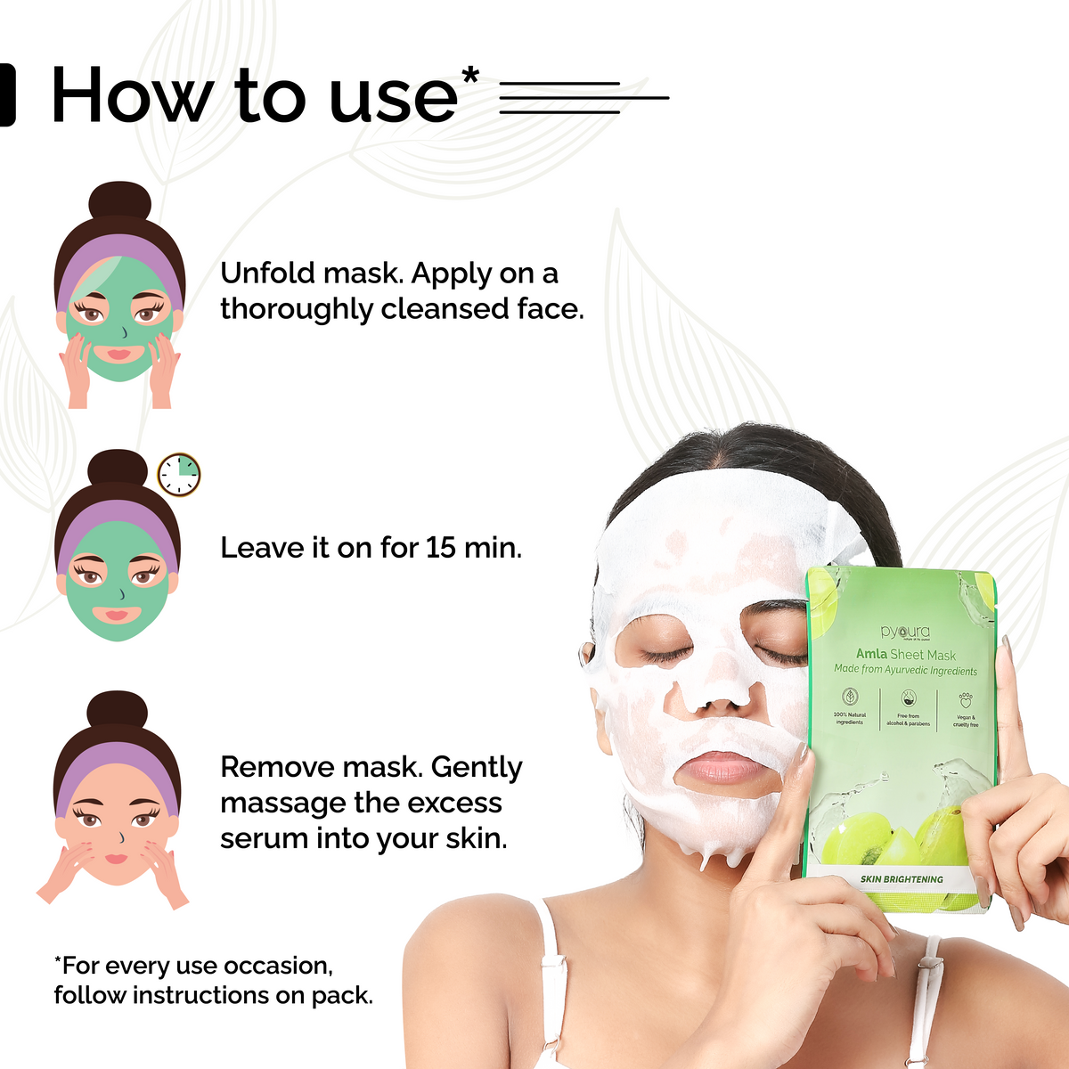 Amla Skin Brightening Combo: Face Toner Mist Serum + Amla Face Sheet Mask <h4>for dark spot, wrinkle & pigmentation care<h4> <h6> Both products are 100% vegan, cruelty-free & free from alcohol & parabens <h6>
