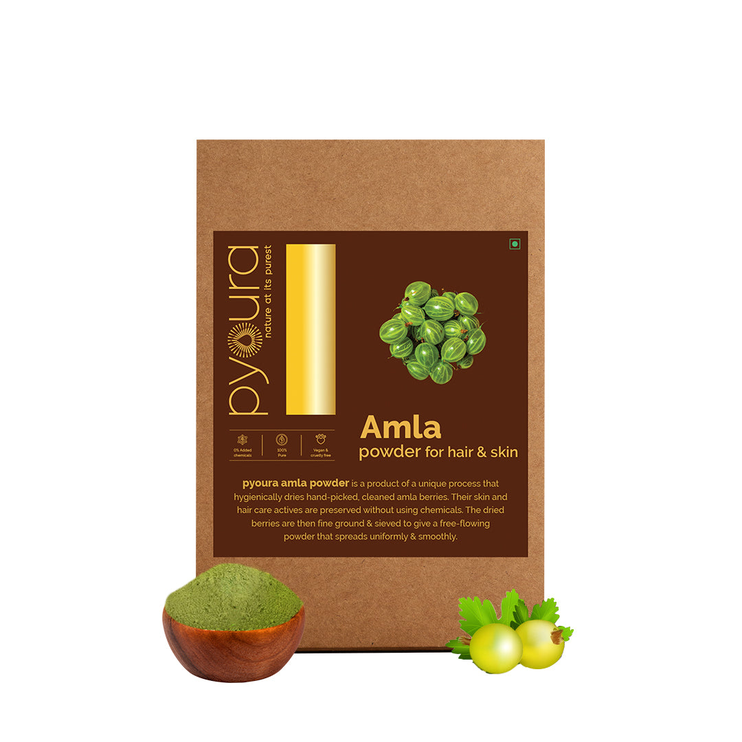 Amla Powder <h4> Healthy skin and hair growth <h4><h6> Made from hygienically dried fresh amla berries while preserving their hair & skin caring activies without sun drying or adding chemicals. <h6>