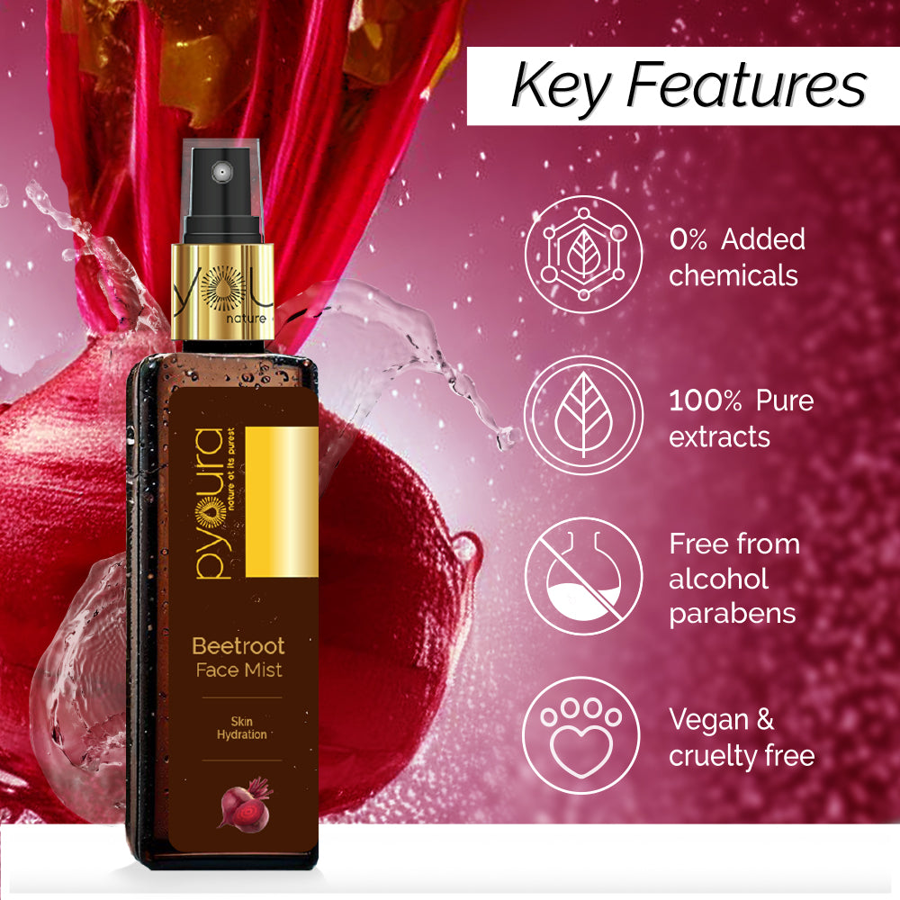 Beetroot Face Mist <h4> Skin Hydration <h4> <h6> Alcohol Free, 100% natural, easy-to-use mist spray tulsi toner<h6>