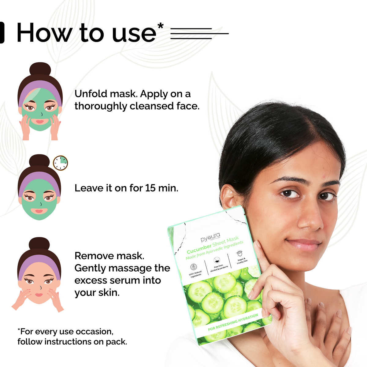 Cucumber Hydrating Combo: Face Toner Mist Serum (100ml) + Sheet Mask (Pack of 1)<h4>Cools & Refreshes, For Sunburn Relief & Under Eye Care<h4> <h6> Both products are 100% vegan, cruelty-free & free from alcohol & parabens <h6>