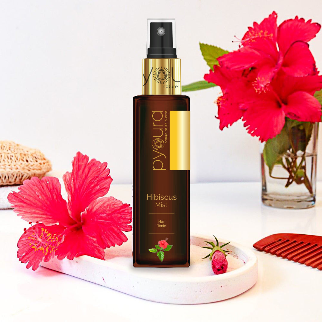 Hibiscus Mist <h4>Non-sticky Wholesome Hair Care<h4> <h6>No alcohol or preservatives added.<h6>