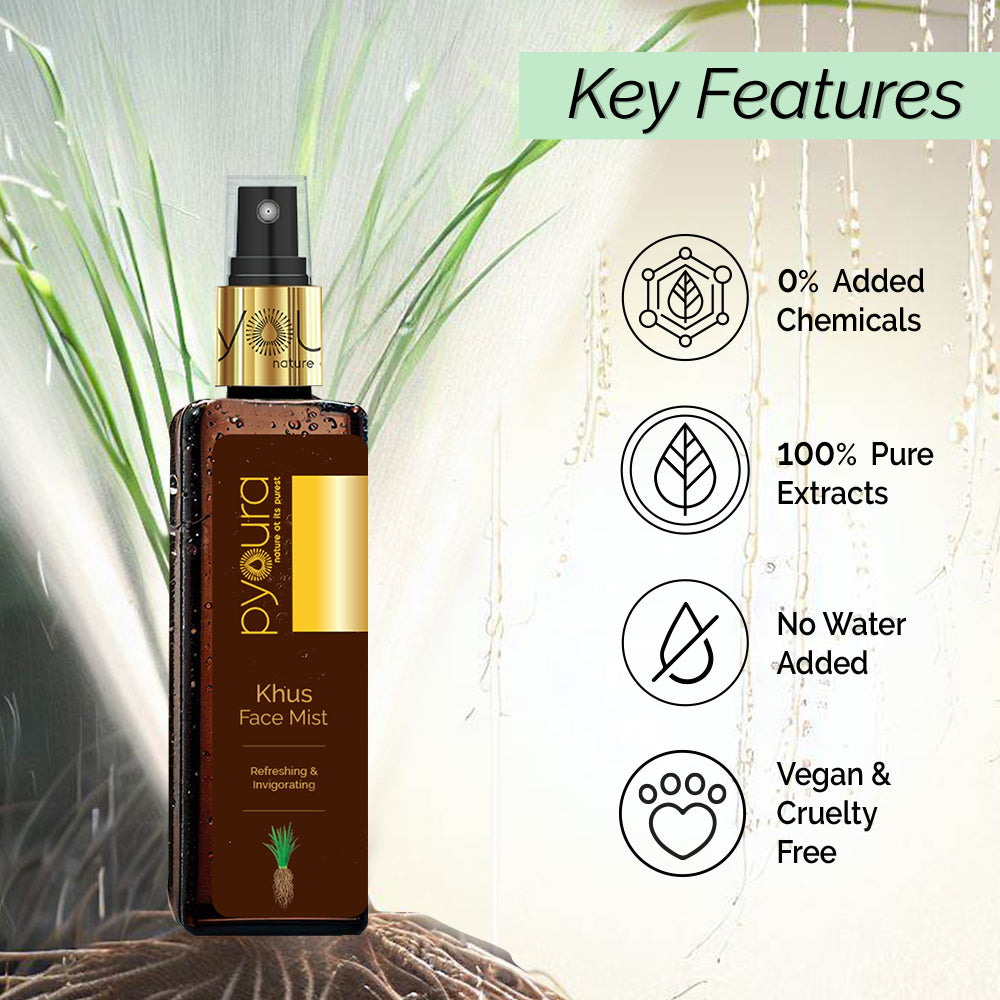 Khus Face Mist Toner<h4> Serum for glowing skin and whitening oily skin open pores tightening hydrating oily skin dry skin acne prone <h4> <h6> Alcohol Free, 100% natural, easy-to-use mist spray khus toner<h6>