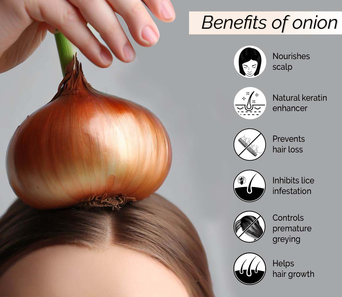 Onion Mist <h4> Manage hair fall. Nourish scalp<h4> <h6>No alcohol or preservatives. No lasting odor<h6>