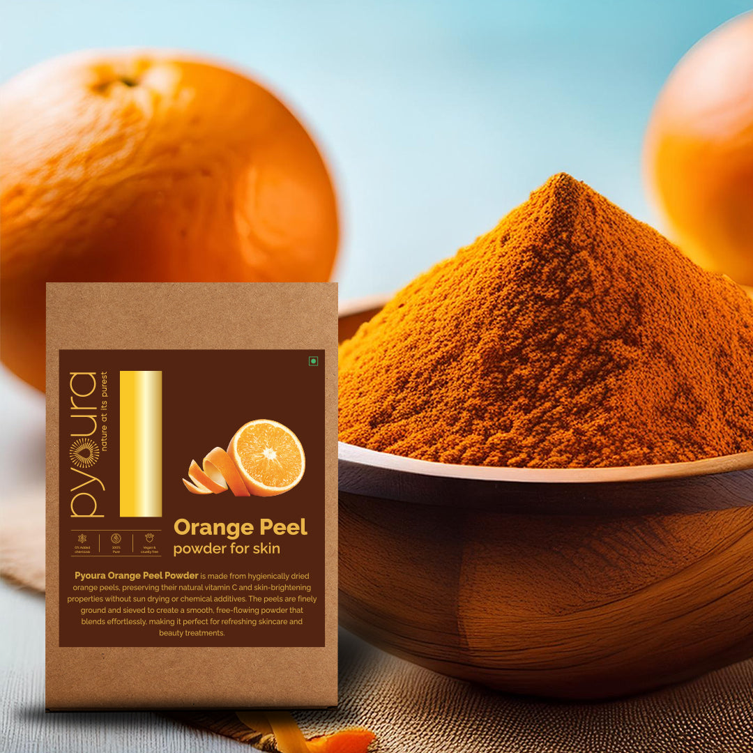 Orange Peel Face Powder <h4>100% Pure | Hygienically dried  | Face pack for clear healthy skin <h4><h6>Made from hygienically dried fresh Orange Peels that preserves their skin caring activies without adding chemicals or preservatives.<h6>