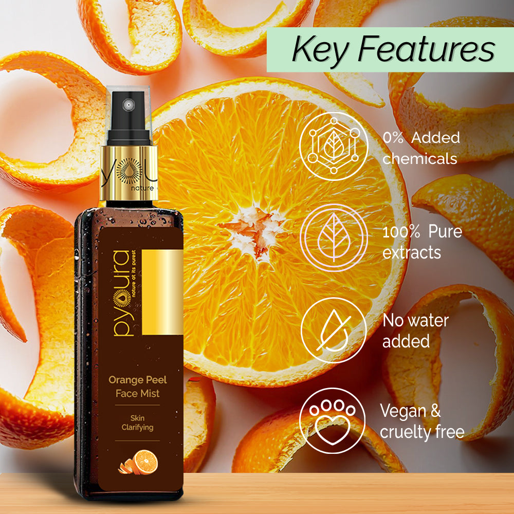 Orange Peel Face Mist <h4> Skin Clarifying <h4> <h6> Alcohol Free, 100% natural, easy-to-use mist spray Orange Peel toner<h6>