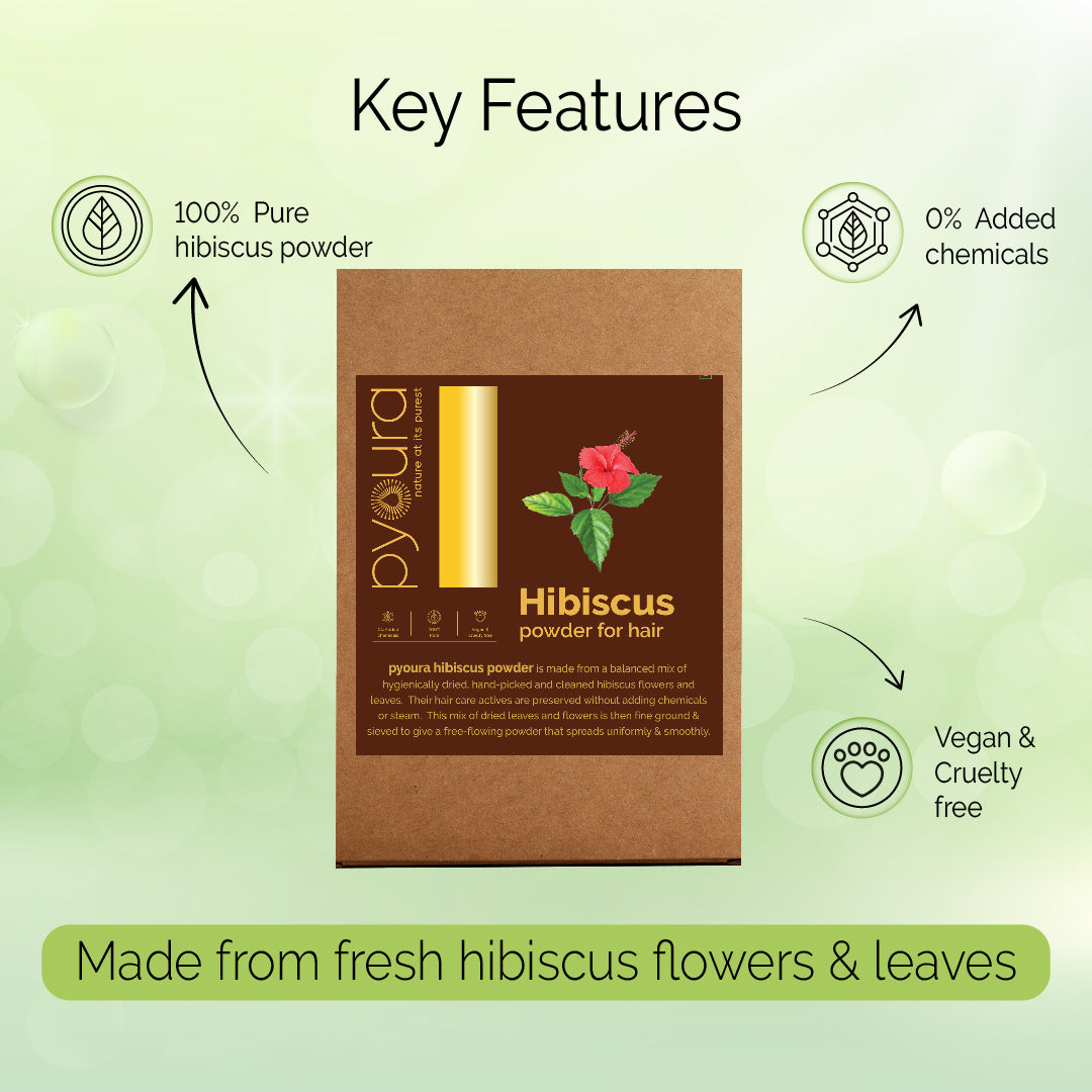 Hibiscus Powder, 100% Pure | Hygienically dried | For healthy scalp & strong hair