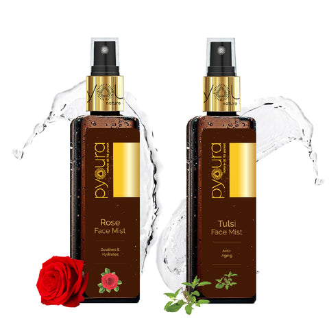 Tulsi + Rose Face Mist Combo <h4> Get a youthful, soothed and hydrated glow with 100% pure, alcohol and preservative free extracts<h4><h6>100 ml each Pack of 2
