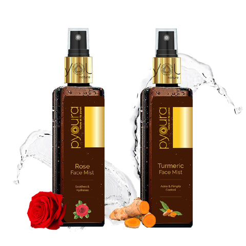 Turmeric + Rose Face Mist Combo <h4>Manage Acne & Pimples while gently soothing and hydrating your skin with 100% pure, stain free and alcohol free extracts<h4> <h6>100 ml each Pack of 2<h6>