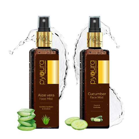 Aloe vera & Cucumber Face Mist Summer Skincare Kit<h4> Soothe Hydrate & Refresh with these 100% pure, alcohol free extracts<h4><h6>100 ml each Pack of 2<h6>