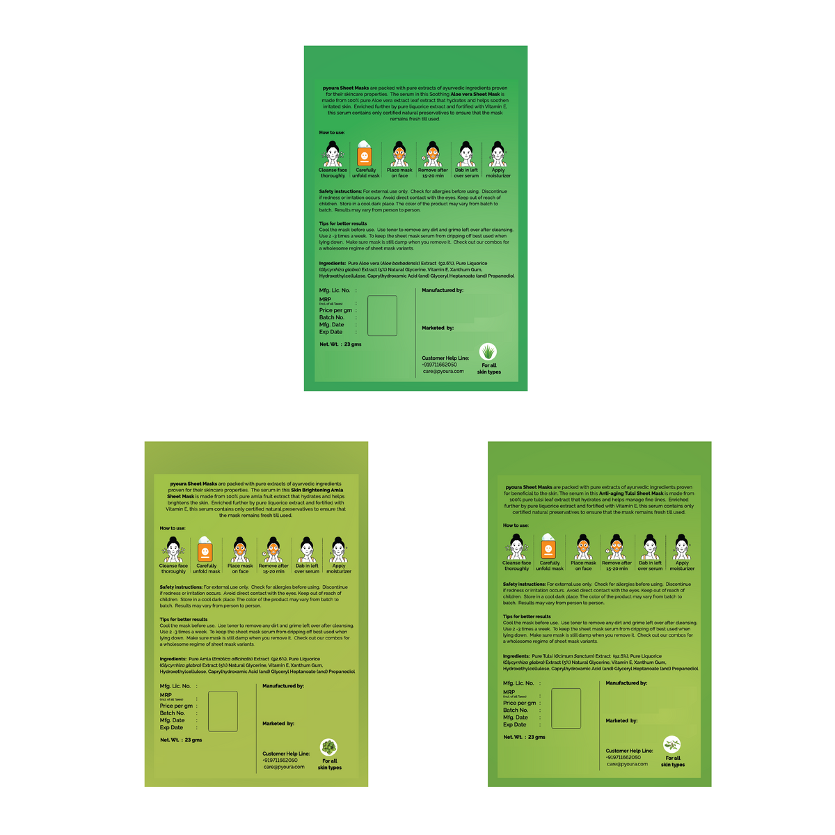 Pyoura Face Sheet Mask Youthful Skin Kit <h4> Skin-Renewing & Rejuvenating <h4> <h6> Made from ayurvedic ingredients that preserves their skin caring activies without adding chemicals or preservatives.<h6