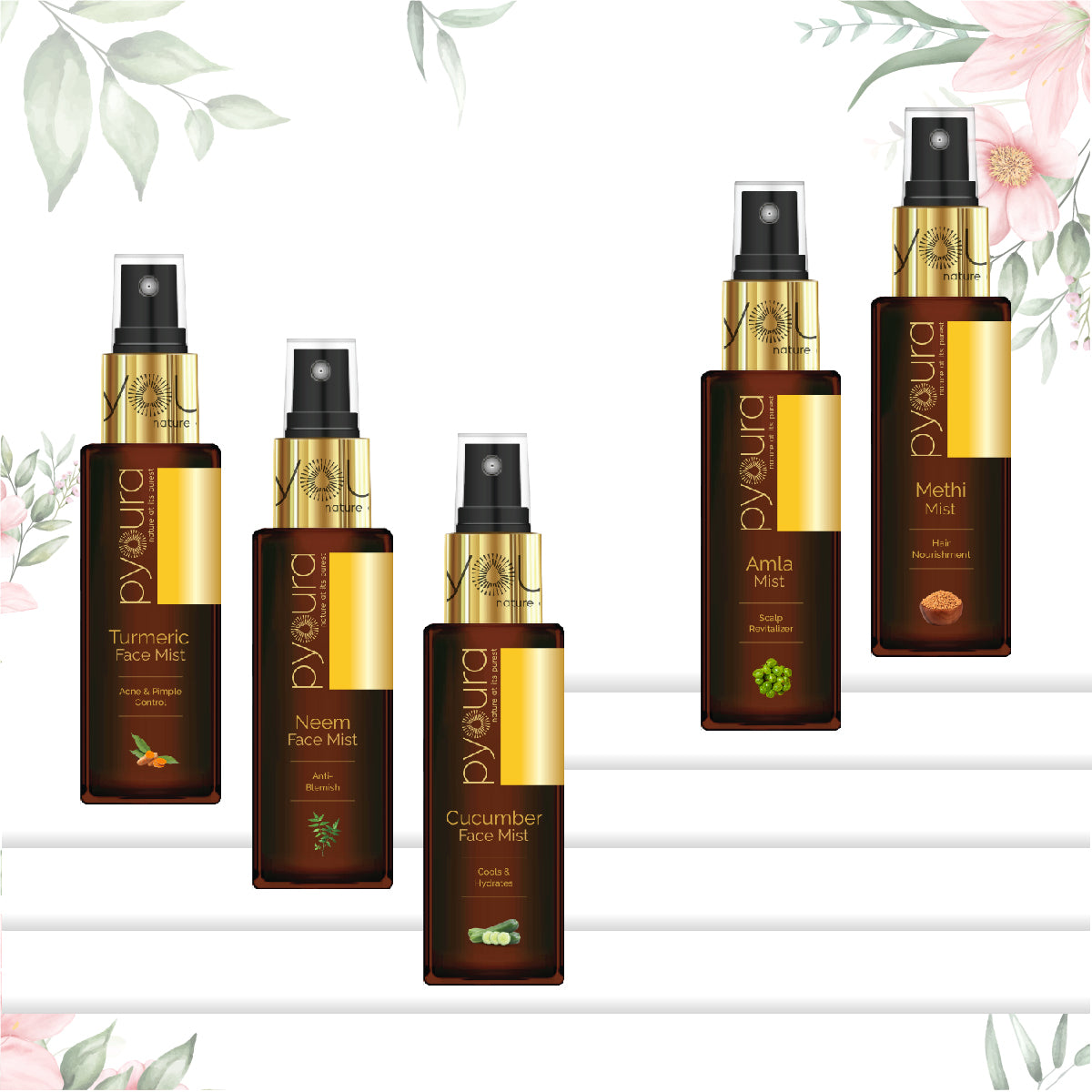 Wholesome Hair & Skincare Kit <h4> Pure extracts of natural ingredients <h4> <h6> Pack of 5 each 50 ml<h6>