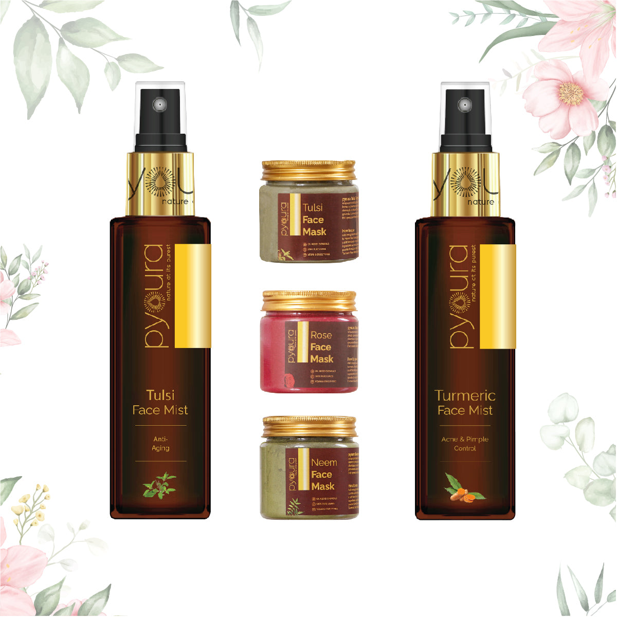Face Mists with a Face Mask Surprise <h4>Pure extracts of natural ingredients <h4><h6> Pack of 2 Face Mists 100 ml each <h6>