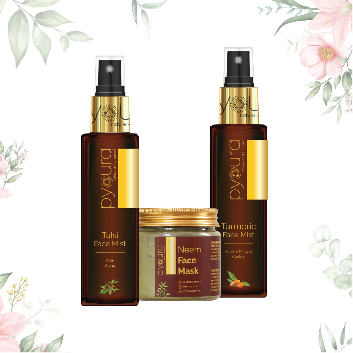 Clear Skin Face Kit <h4> Pure extracts of natural ingredients <h4> <h6> Pack of 2 Face Mists 100 ml and 1 Face Mask 35 gm <h6>