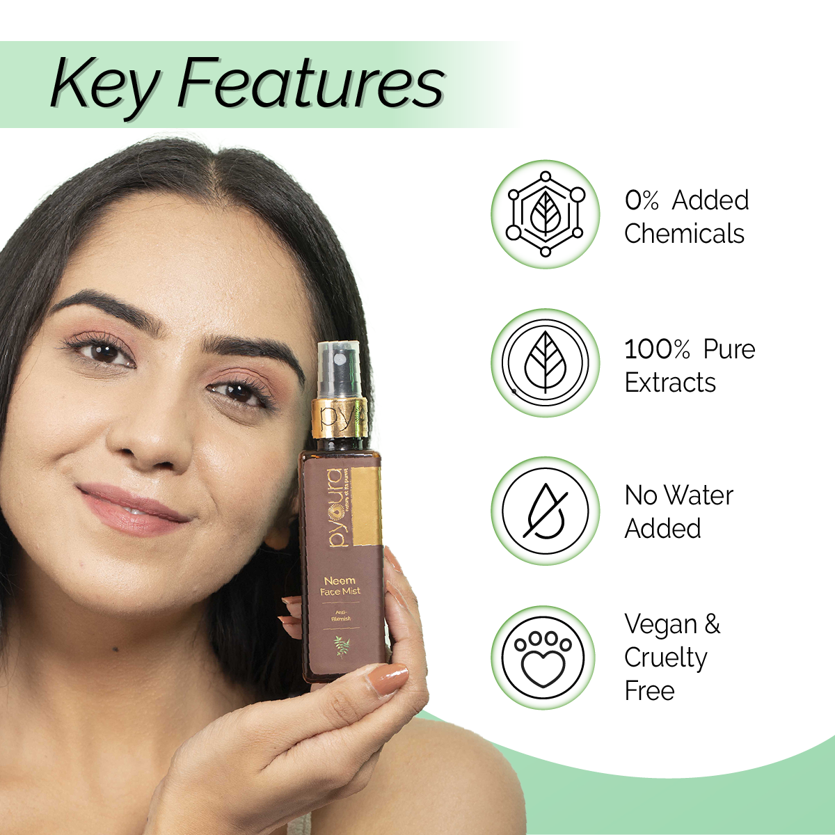 100% Natural Face Mist Toners <h4> Alcohol & Preservative Free Extracts For Acne & Pimples, Clear Skin & Managing Fine Lines <h4>  <h6>Pack of 200 ml each<h6>
