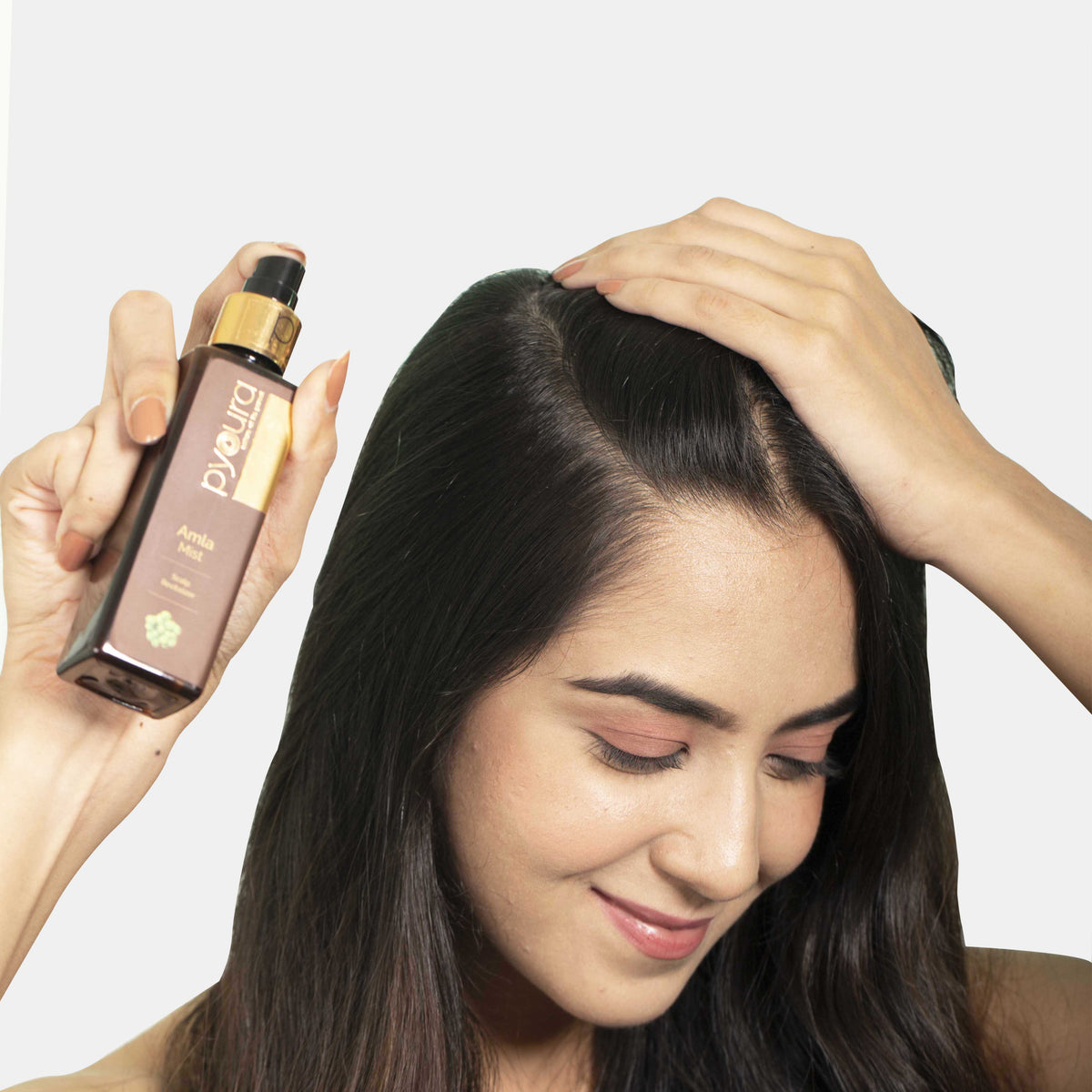 Amla Mist. Relieves Itchy Scalp and Dandruff. Non-greasy. No alcohol or preservatives added.